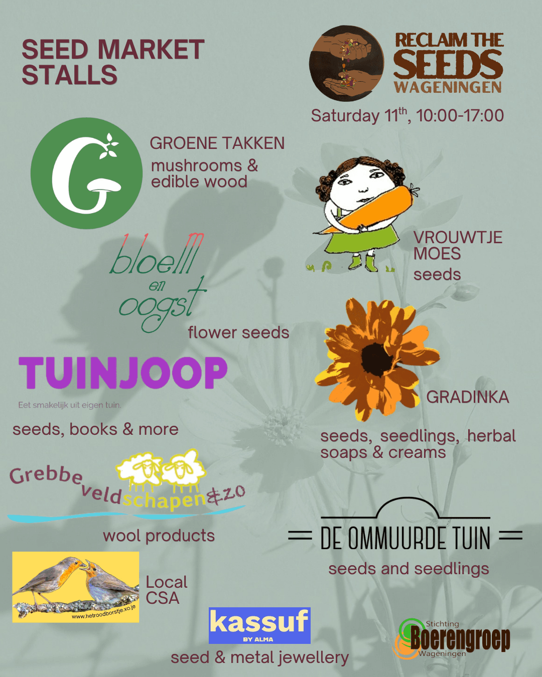 Visit our (seed) market & exchange on Saturday April 11 from 10.00-17.00 at the Hoge Born!