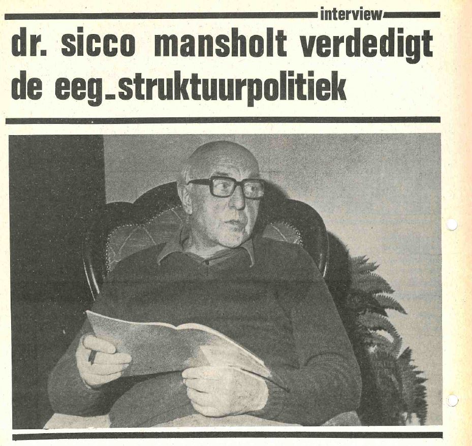 Boerengroep Interview Sicco Mansholt 1976